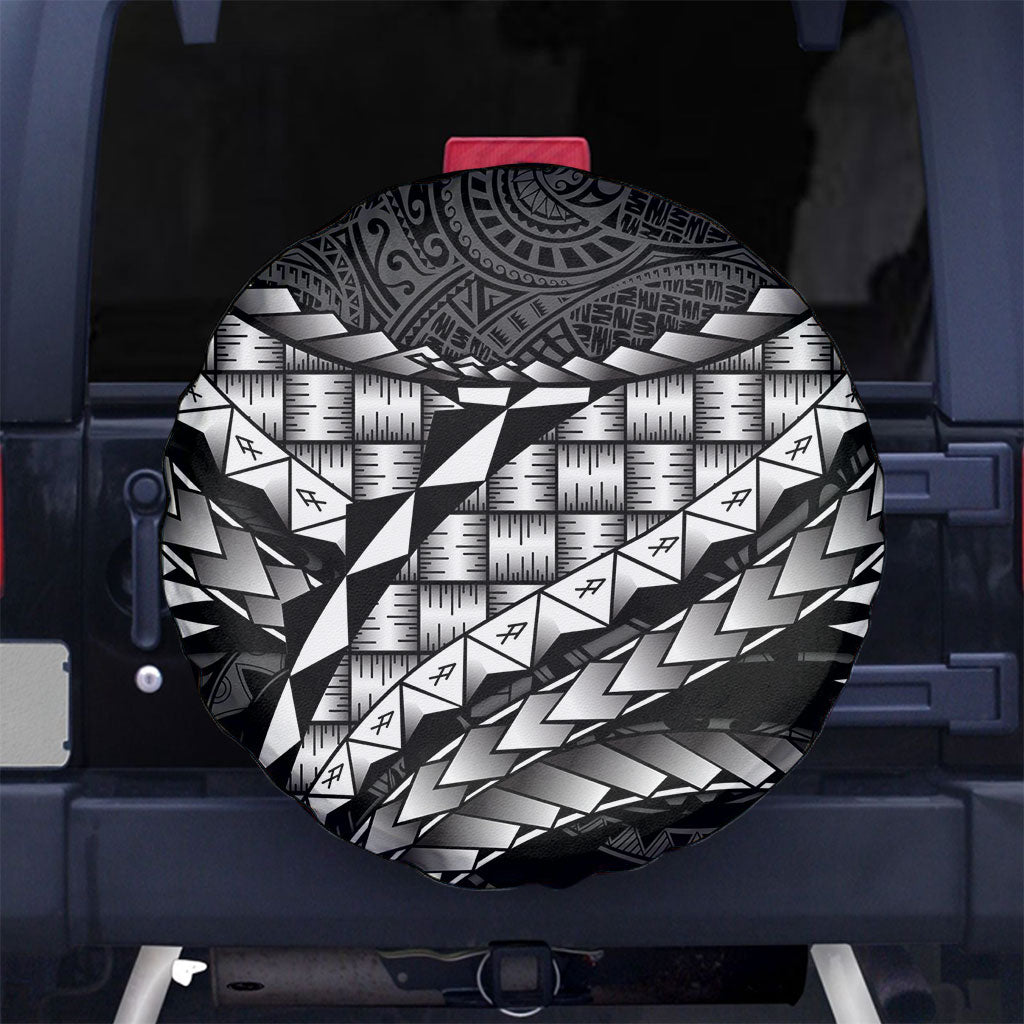 Hawaii Lauhala Tattoo Spare Tire Cover Hawaiian Hala Leaf Weaving LT14 No hole Black - Polynesian Pride