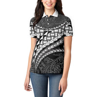 Hawaii Lauhala Tattoo Women Polo Shirt Hawaiian Hala Leaf Weaving