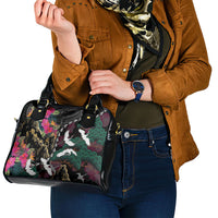 Hawaiian and Japanese Culture Shoulder Handbag Crane Sakura Hibiscus Tropical Vibes
