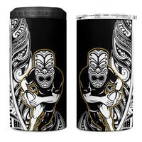 New Zealand Silver Fern Rugby 4 in 1 Can Cooler Tumbler All Black Maori Version Black LT14 One Size: 16 oz Black - Polynesian Pride