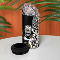New Zealand Silver Fern Rugby 4 in 1 Can Cooler Tumbler All Black Maori Version Black LT14 - Polynesian Pride
