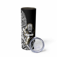 New Zealand Silver Fern Rugby Skinny Tumbler All Black Maori Version Black LT14 - Polynesian Pride