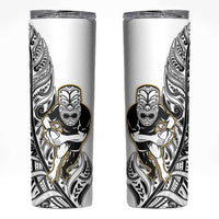 New Zealand Silver Fern Rugby Skinny Tumbler All Black Maori Version White LT14 White - Polynesian Pride