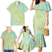 Baby Green Gradient Polynesia Family Matching Mermaid Dress and Hawaiian Shirt Hawaiian Tribal Hammerhead Shark Tattoo LT14 - Polynesian Pride