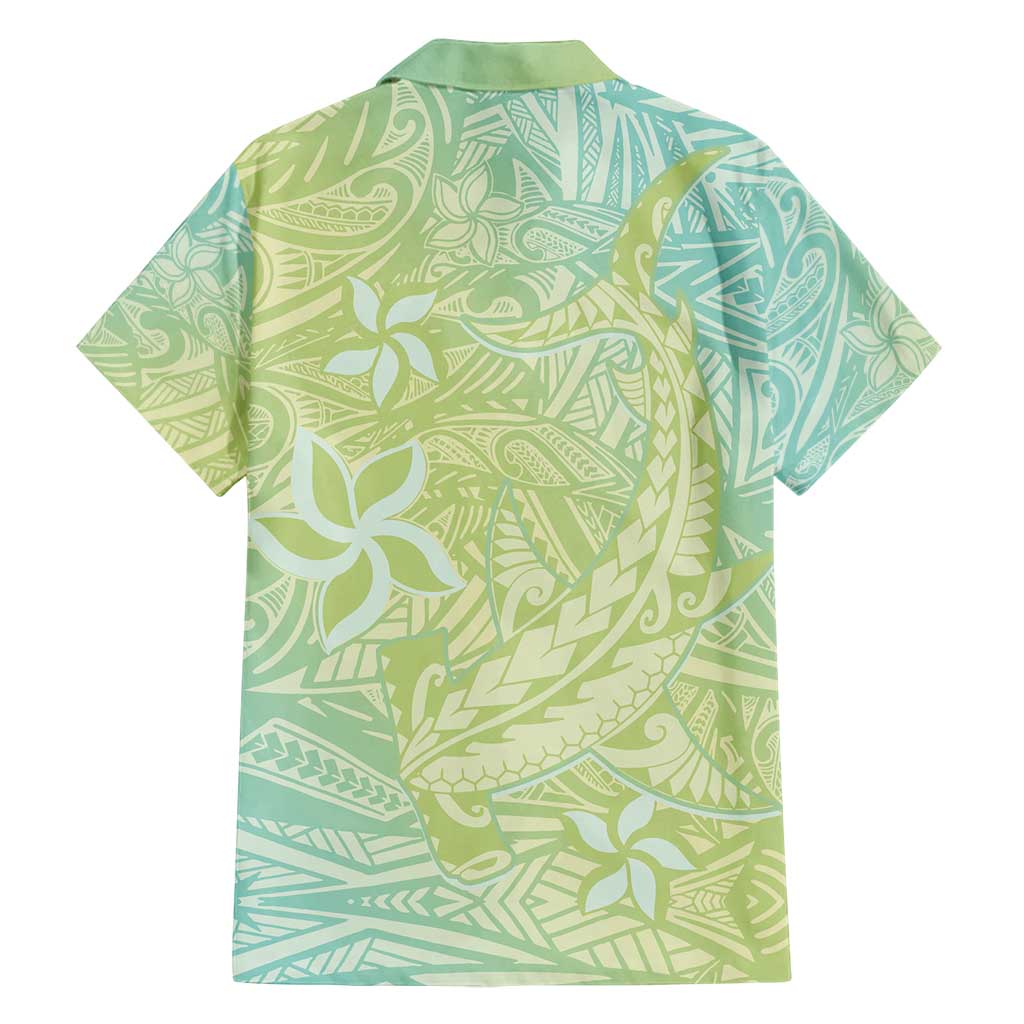 Baby Green Gradient Polynesia Family Matching Off Shoulder Maxi Dress and Hawaiian Shirt Hawaiian Tribal Hammerhead Shark Tattoo LT14 - Polynesian Pride