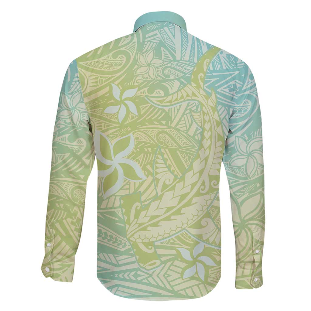 Baby Green Gradient Polynesia Family Matching Short Sleeve Bodycon Dress and Hawaiian Shirt Hawaiian Tribal Hammerhead Shark Tattoo LT14 - Polynesian Pride