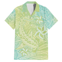 Baby Green Gradient Polynesia Family Matching Summer Maxi Dress and Hawaiian Shirt Hawaiian Tribal Hammerhead Shark Tattoo LT14 Dad's Shirt - Short Sleeve Baby Green - Polynesian Pride