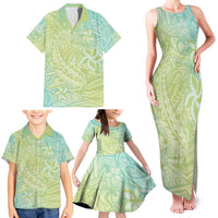 Baby Green Gradient Polynesia Family Matching Tank Maxi Dress and Hawaiian Shirt Hawaiian Tribal Hammerhead Shark Tattoo LT14 - Polynesian Pride