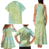 Baby Green Gradient Polynesia Family Matching Tank Maxi Dress and Hawaiian Shirt Hawaiian Tribal Hammerhead Shark Tattoo LT14 - Polynesian Pride