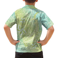 Baby Green Gradient Polynesia Kid Hawaiian Shirt Hawaiian Tribal Hammerhead Shark Tattoo LT14 - Polynesian Pride
