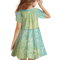Baby Green Gradient Polynesia Kid Short Sleeve Dress Hawaiian Tribal Hammerhead Shark Tattoo LT14 - Polynesian Pride