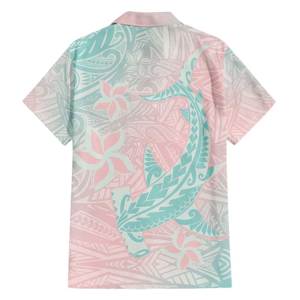 Baby Pink Gradient Polynesia Family Matching Summer Maxi Dress and Hawaiian Shirt Hawaiian Tribal Hammerhead Shark Tattoo LT14 - Polynesian Pride