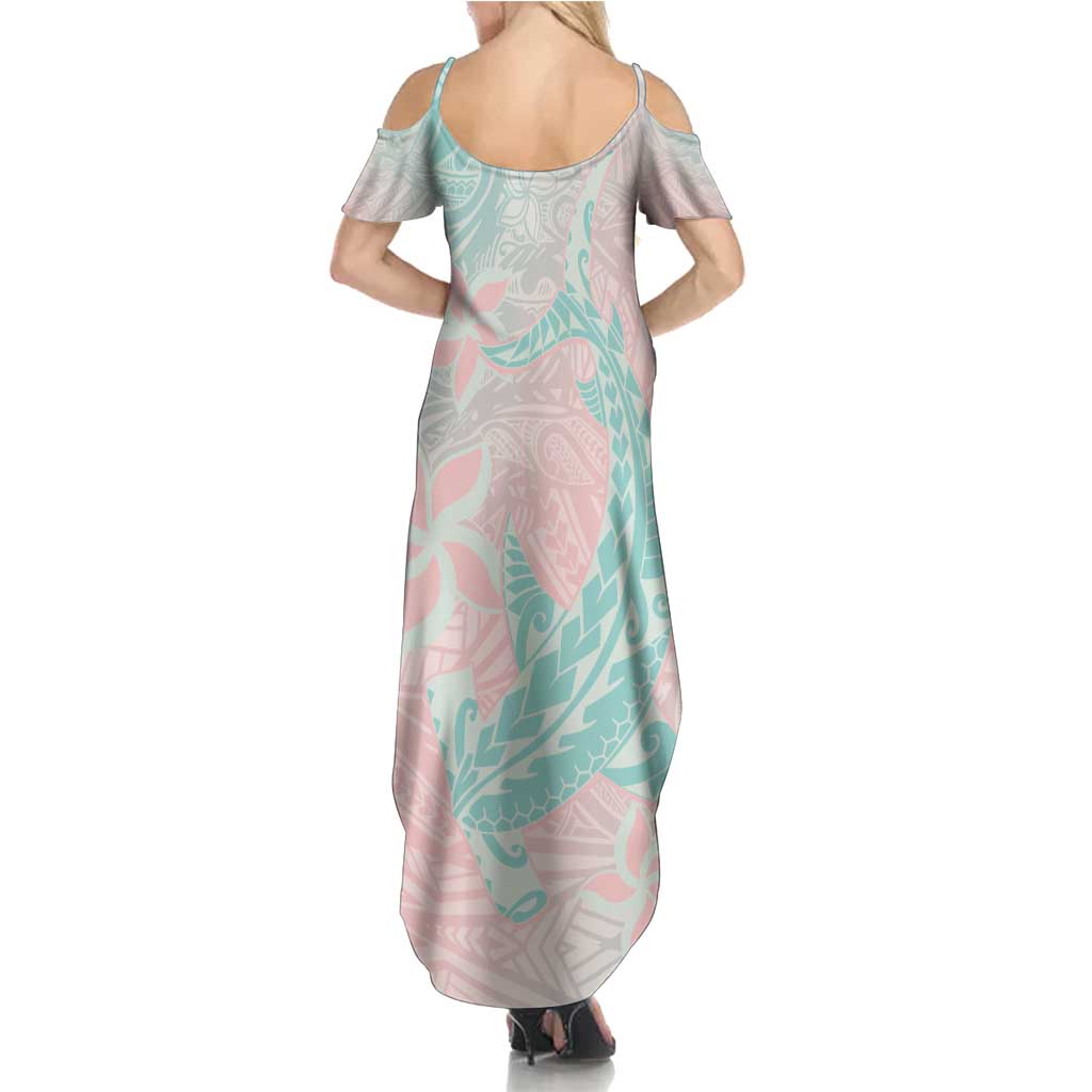 Baby Pink Gradient Polynesia Family Matching Summer Maxi Dress and Hawaiian Shirt Hawaiian Tribal Hammerhead Shark Tattoo LT14 - Polynesian Pride