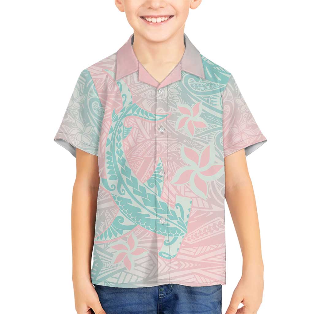 Baby Pink Gradient Polynesia Family Matching Summer Maxi Dress and Hawaiian Shirt Hawaiian Tribal Hammerhead Shark Tattoo LT14 Son's Shirt Baby Pink - Polynesian Pride