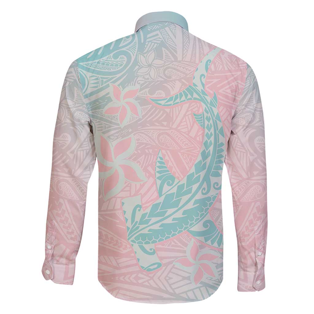 Baby Pink Gradient Polynesia Family Matching Tank Maxi Dress and Hawaiian Shirt Hawaiian Tribal Hammerhead Shark Tattoo LT14 - Polynesian Pride
