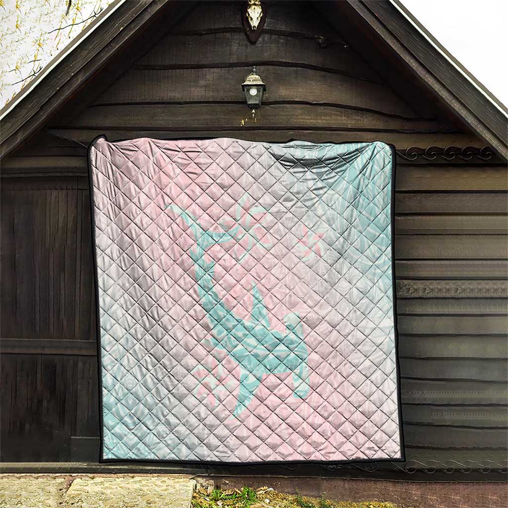 Baby Pink Gradient Polynesia Quilt Hawaiian Tribal Hammerhead Shark Tattoo LT14 - Polynesian Pride