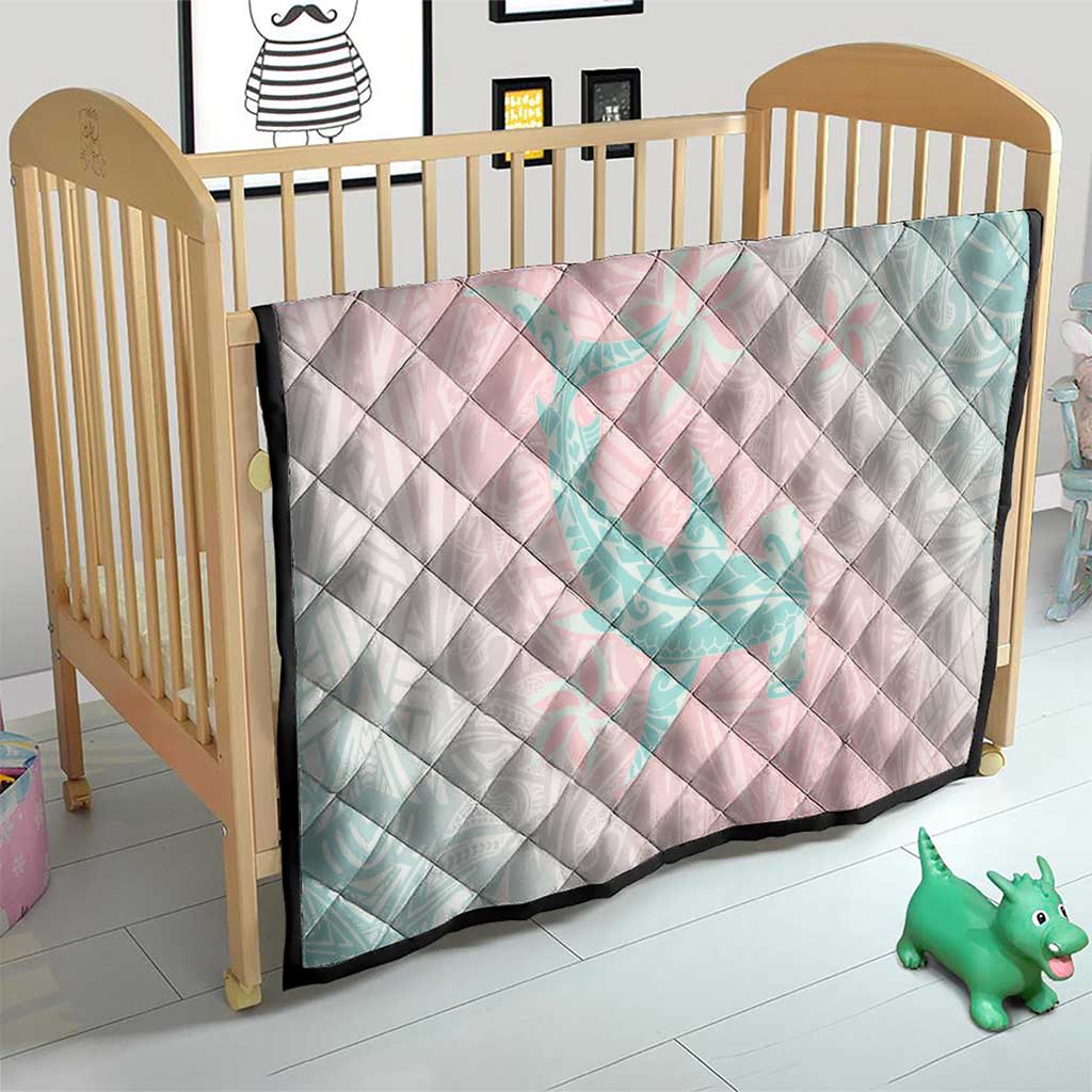 Baby Pink Gradient Polynesia Quilt Hawaiian Tribal Hammerhead Shark Tattoo LT14 - Polynesian Pride