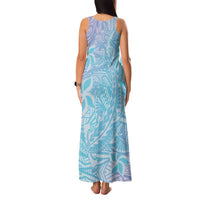 Baby Blue Gradient Polynesia Family Matching Tank Maxi Dress and Hawaiian Shirt Hawaiian Tribal Hammerhead Shark Tattoo LT14 - Polynesian Pride