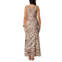 Pastel Brown Polynesia Family Matching Tank Maxi Dress and Hawaiian Shirt Hawaiian Tribal Hammerhead Shark Tattoo LT14 - Polynesian Pride