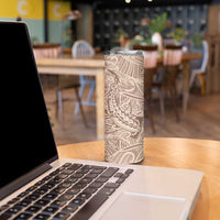 Pastel Brown Polynesia Skinny Tumbler Hawaiian Tribal Hammerhead Shark Tattoo LT14 - Polynesian Pride