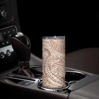 Pastel Brown Polynesia Skinny Tumbler Hawaiian Tribal Hammerhead Shark Tattoo LT14 - Polynesian Pride