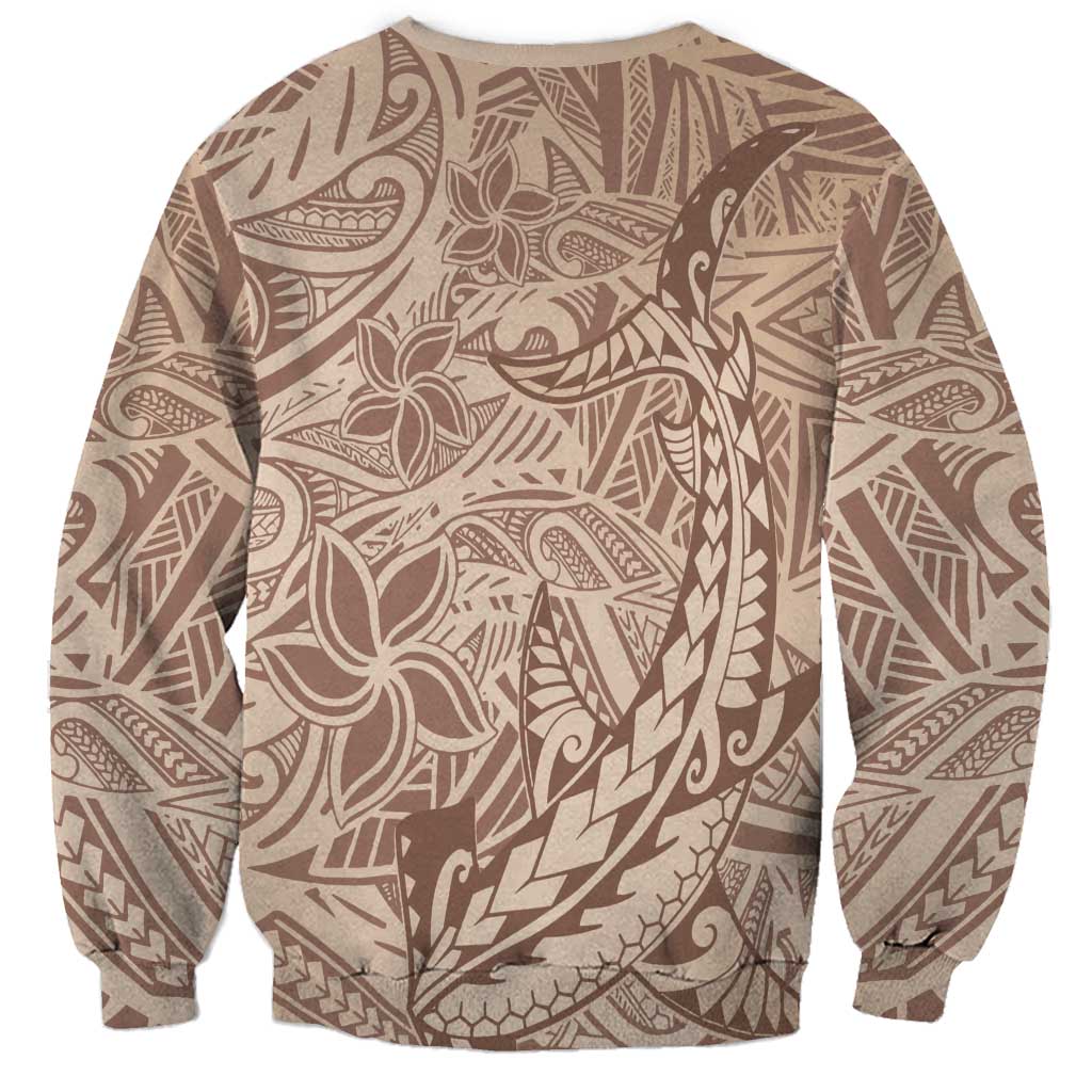 Pink Gradient Polynesia Sweatshirt Hawaiian Tribal Hammerhead Shark Tattoo