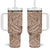 Pink Gradient Polynesia Tumbler With Handle Hawaiian Tribal Hammerhead Shark Tattoo