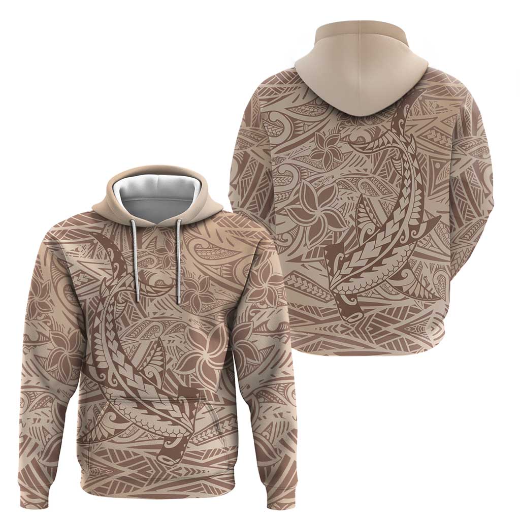 Pink Gradient Polynesia Zip Hoodie Hawaiian Tribal Hammerhead Shark Tattoo