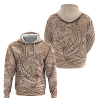 Pink Gradient Polynesia Zip Hoodie Hawaiian Tribal Hammerhead Shark Tattoo