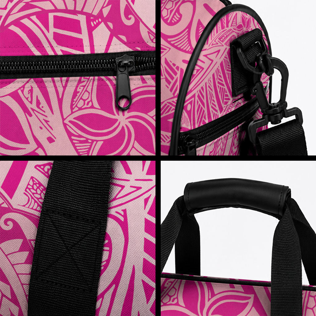Beige Gradient Polynesia Duffle Bag Hawaiian Tribal Hammerhead Shark Tattoo