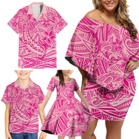 Beige Gradient Polynesia Family Matching Off Shoulder Short Dress and Hawaiian Shirt Hawaiian Tribal Hammerhead Shark Tattoo LT14 - Polynesian Pride