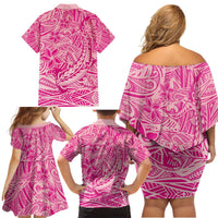 Beige Gradient Polynesia Family Matching Off Shoulder Short Dress and Hawaiian Shirt Hawaiian Tribal Hammerhead Shark Tattoo LT14 - Polynesian Pride