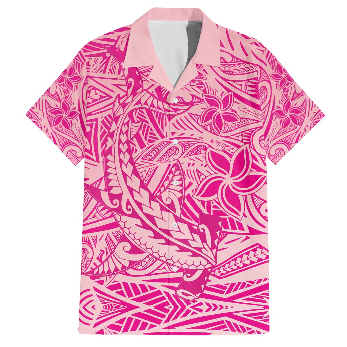 Beige Gradient Polynesia Family Matching Puletasi and Hawaiian Shirt Hawaiian Tribal Hammerhead Shark Tattoo LT14 Dad's Shirt - Short Sleeve Beige - Polynesian Pride