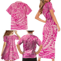 Beige Gradient Polynesia Family Matching Short Sleeve Bodycon Dress and Hawaiian Shirt Hawaiian Tribal Hammerhead Shark Tattoo LT14 - Polynesian Pride