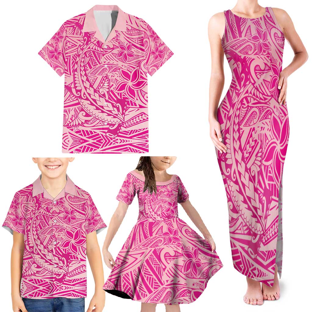 Beige Gradient Polynesia Family Matching Tank Maxi Dress and Hawaiian Shirt Hawaiian Tribal Hammerhead Shark Tattoo LT14 - Polynesian Pride