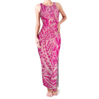 Beige Gradient Polynesia Family Matching Tank Maxi Dress and Hawaiian Shirt Hawaiian Tribal Hammerhead Shark Tattoo LT14 Mom's Dress Beige - Polynesian Pride