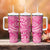 Beige Gradient Polynesia Tumbler With Handle Hawaiian Tribal Hammerhead Shark Tattoo