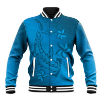 Blue Gradient Polynesia Baseball Jacket Hawaiian Tribal Hammerhead Shark Tattoo