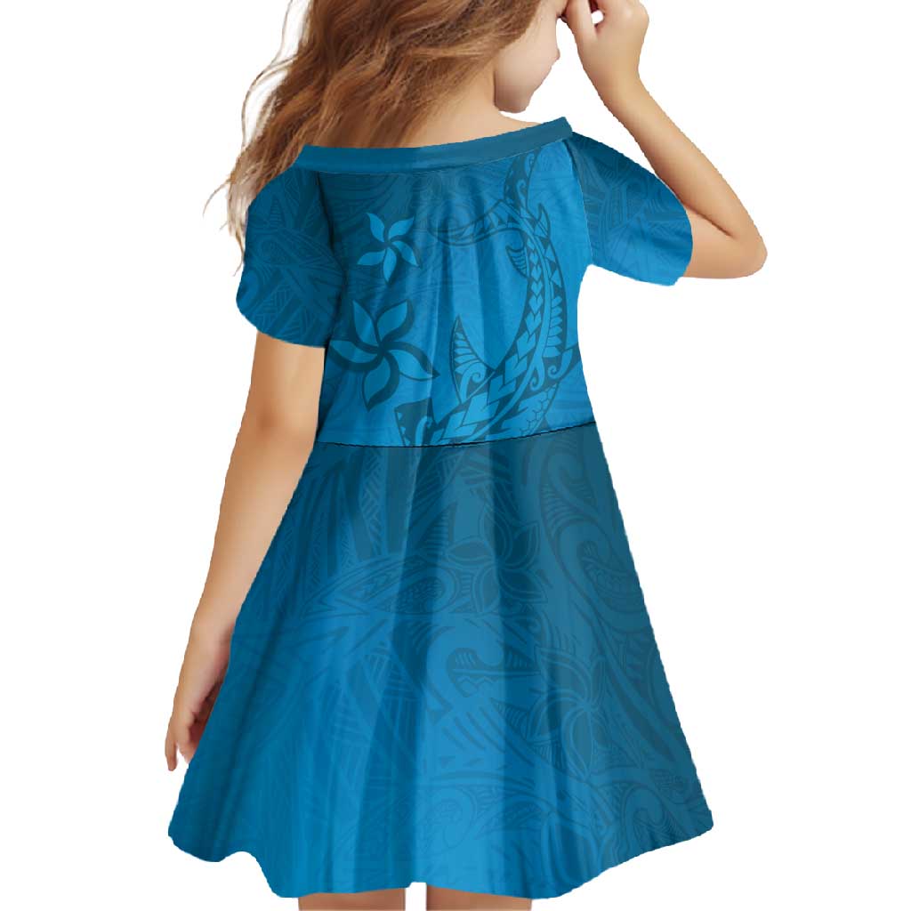 Blue Gradient Polynesia Family Matching Mermaid Dress and Hawaiian Shirt Hawaiian Tribal Hammerhead Shark Tattoo LT14 - Polynesian Pride