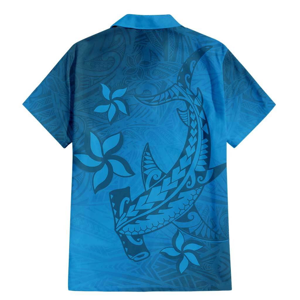 Blue Gradient Polynesia Family Matching Mermaid Dress and Hawaiian Shirt Hawaiian Tribal Hammerhead Shark Tattoo LT14 - Polynesian Pride