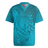 Dark Cyan Gradient Polynesia Rugby Jersey Hawaiian Tribal Hammerhead Shark Tattoo LT14 Dark Cyan - Polynesian Pride