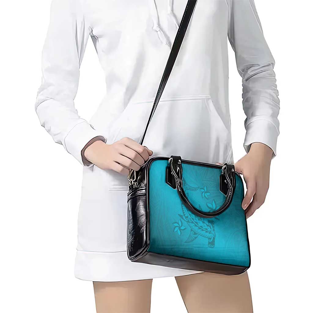 Dark Cyan Gradient Polynesia Shoulder Handbag Hawaiian Tribal Hammerhead Shark Tattoo LT14 - Polynesian Pride