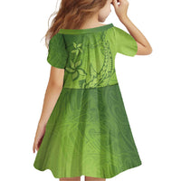 Green Gradient Polynesia Family Matching Summer Maxi Dress and Hawaiian Shirt Hawaiian Tribal Hammerhead Shark Tattoo LT14 - Polynesian Pride