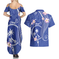 FSM Chuuk Constitution Day Couples Matching Summer Maxi Dress and Hawaiian Shirt Frangipani Flowers Polynesian Curves Style LT14 - Polynesian Pride