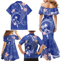 FSM Chuuk Constitution Day Family Matching Mermaid Dress and Hawaiian Shirt Frangipani Flowers Polynesian Curves Style LT14 - Polynesian Pride