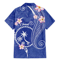 FSM Chuuk Constitution Day Family Matching Mermaid Dress and Hawaiian Shirt Frangipani Flowers Polynesian Curves Style LT14 - Polynesian Pride