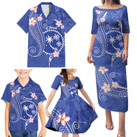 FSM Chuuk Constitution Day Family Matching Puletasi and Hawaiian Shirt Frangipani Flowers Polynesian Curves Style LT14 - Polynesian Pride