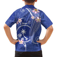 FSM Chuuk Constitution Day Family Matching Short Sleeve Bodycon Dress and Hawaiian Shirt Frangipani Flowers Polynesian Curves Style LT14 - Polynesian Pride