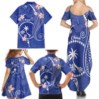 FSM Chuuk Constitution Day Family Matching Summer Maxi Dress and Hawaiian Shirt Frangipani Flowers Polynesian Curves Style LT14 - Polynesian Pride