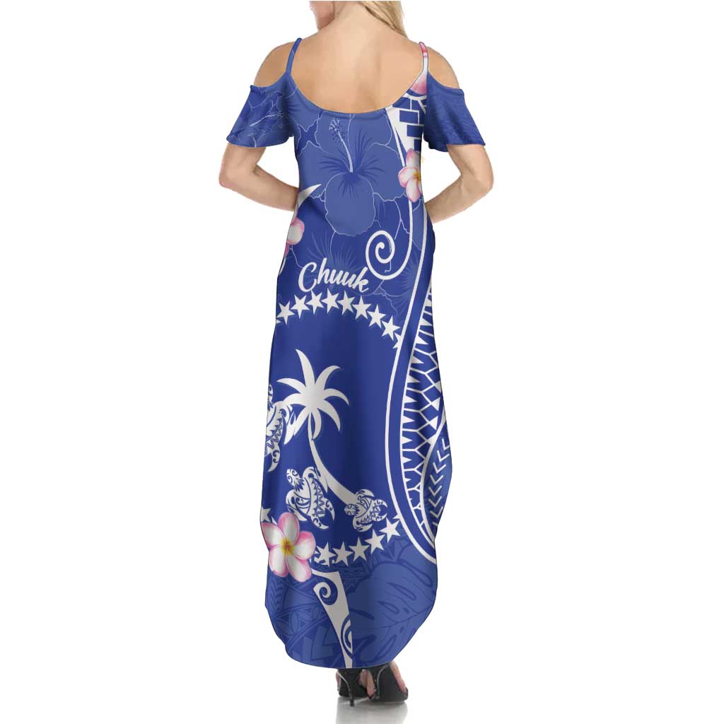 FSM Chuuk Constitution Day Family Matching Summer Maxi Dress and Hawaiian Shirt Frangipani Flowers Polynesian Curves Style LT14 - Polynesian Pride